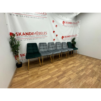 Virtuvės kėdės Pearl (Velveta) iš ekspozicijos (5gb pilkos, 2gb žalios)